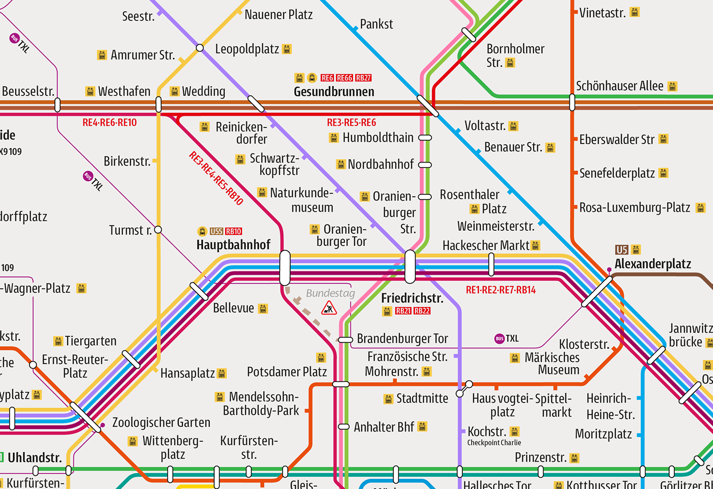 Mockup of  Berlin's metro map